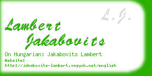 lambert jakabovits business card